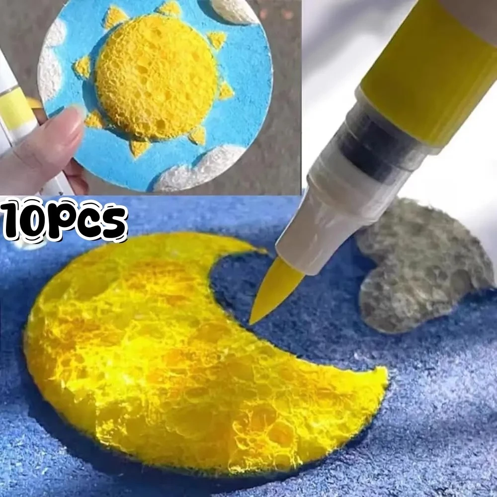 10 ชิ้น DIY โฟมภาพวาดเนื้อกระดาษหัตถกรรมของเล่นเพื่อการศึกษา Puffy Texture กระดาษวาดเครื่องมือสําหรับเด็ก