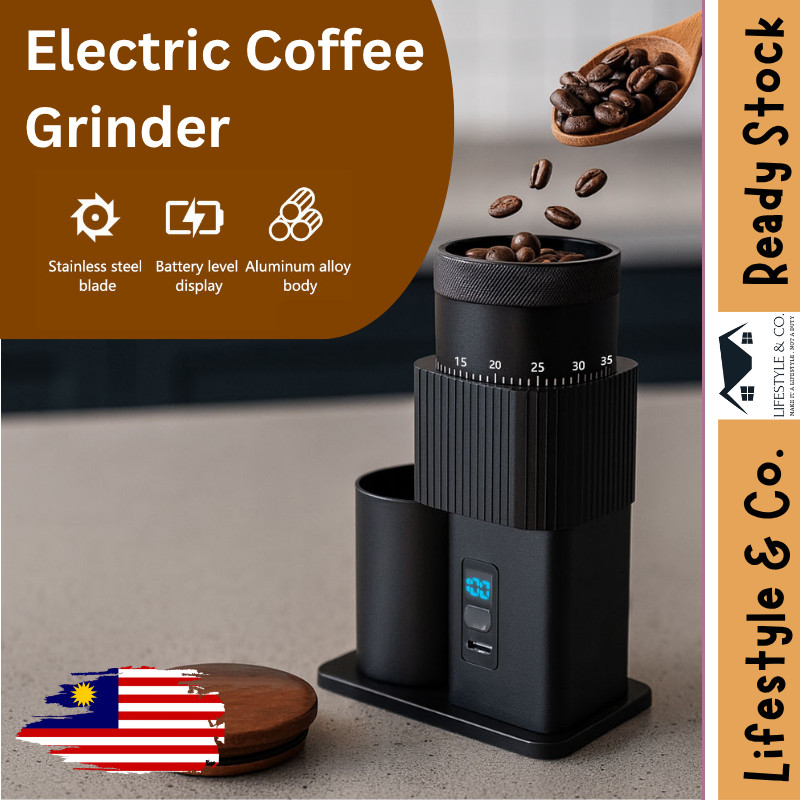 CF WISDOM เครื่องบดกาแฟไฟฟ้าแบบพกพา 25g 420 สแตนเลสหกดาวเสี้ยนปรับได้สําหรับ Pour Over & Espresso