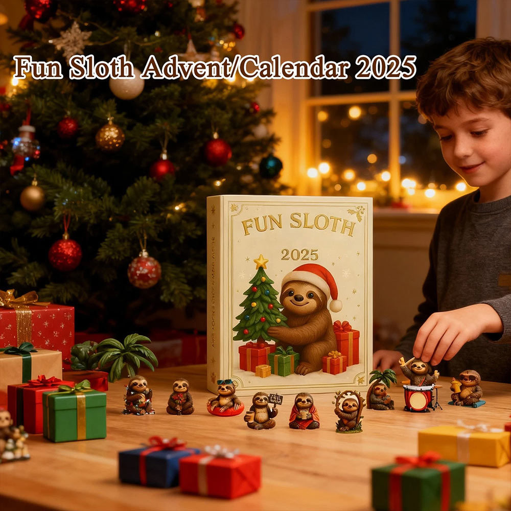 NEW Fun Sloth Advent Calendar 2025, 24 Day Christmas Countdown Calendar With 24 Pcs Cute Collectible