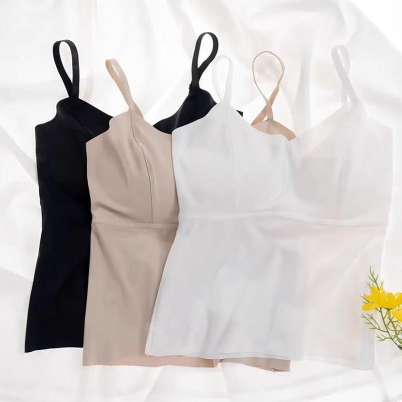 【11.11优惠大促】夏季无痕背心女无钢圈性感吊带乳胶杯冰丝打底可外穿美背百搭上衣fadacai666.thfadacai666th20251107