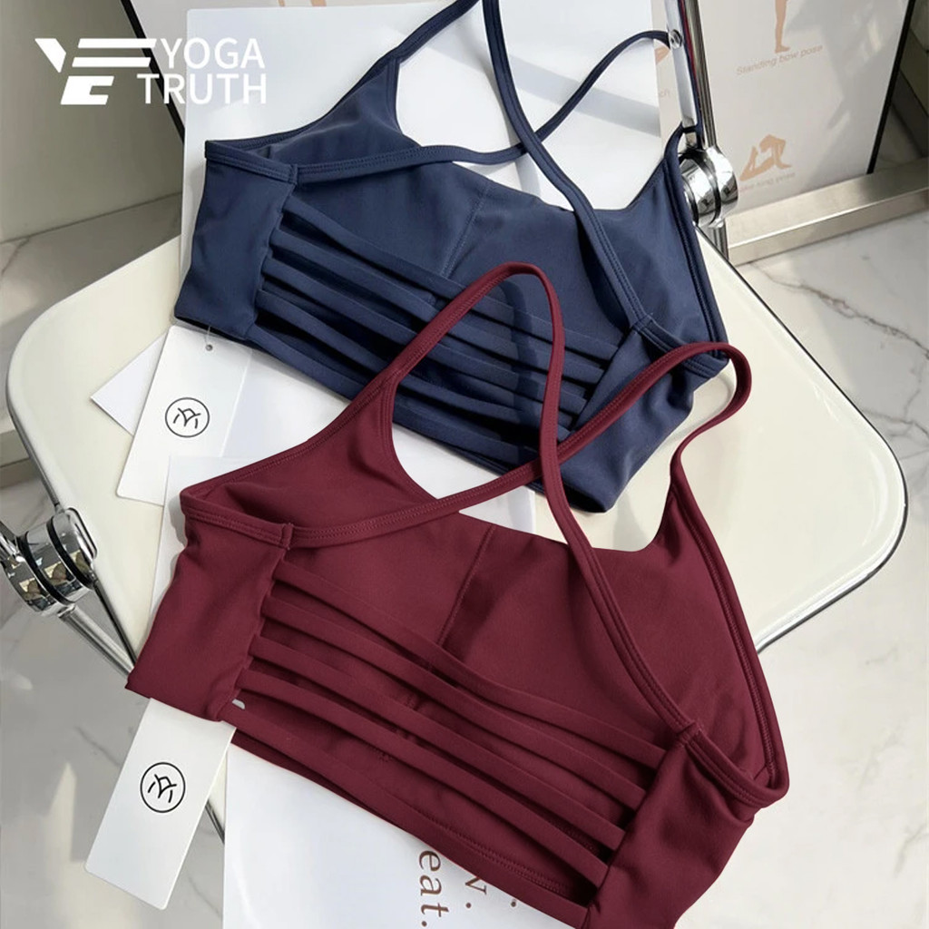 YOGATRUTHSports Bra ผู้หญิงเซ็กซี่ Cross Beauty Back Gathering Bra โยคะพิลาทิส