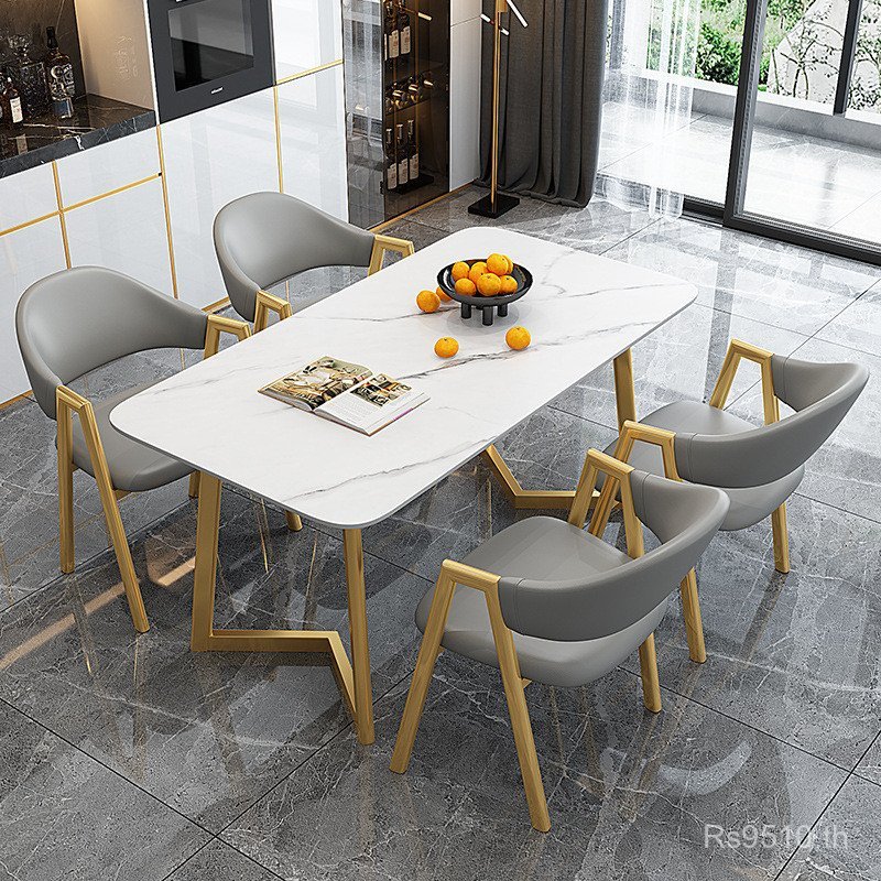 Slate Influencer โต๊ะรับประทานอาหารรวมกันโต๊ะยาว Negotiation ตารางเก้าอี้ขายสํานักงานหรูหรา 4S Store