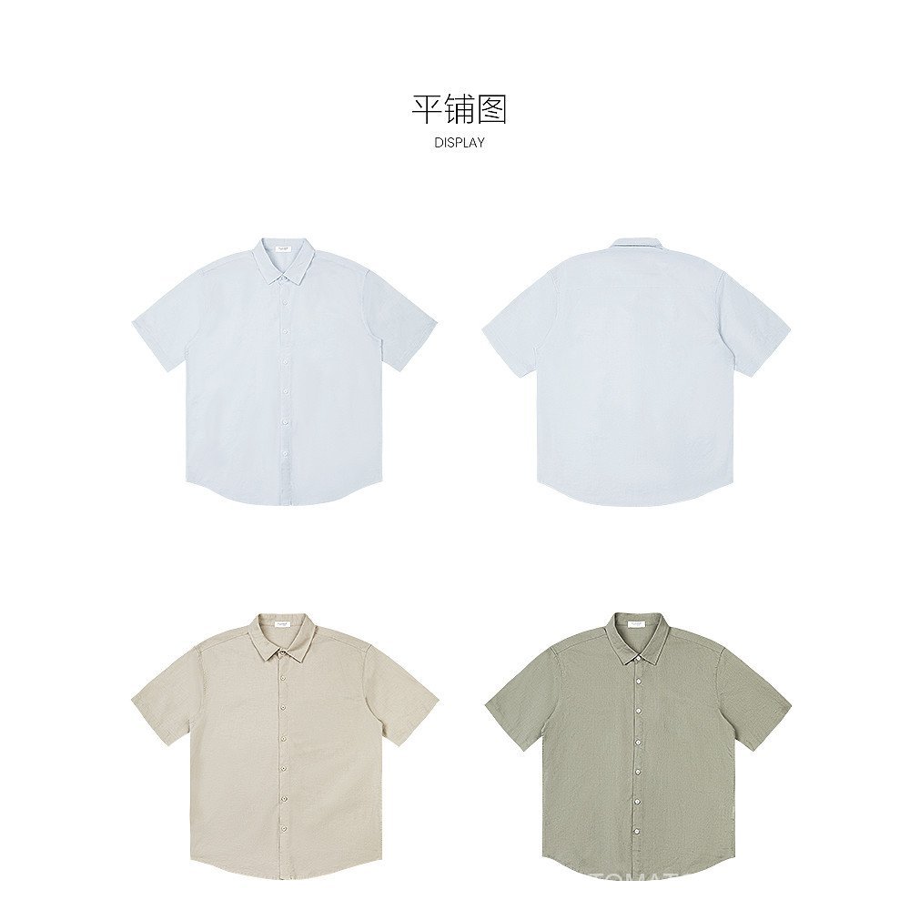 TOMATOPAPA เสื้อเชิ้ตผู้ชายแขนสั้น สไตล์شباب เหมาะสำหรับฤดูใบไม้ผลิและฤดูร้อน แบบ-basic กับรายละเอียด lapel cardigan - รูปที่ 7