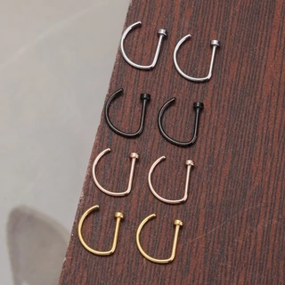 สแตนเลสปลอมเจาะแหวนจมูกสตั๊ดไม่เจาะคลิปจมูกสําหรับสวมใส่ทุกวันส่วนบุคคลอุปกรณ์แต่งตัว