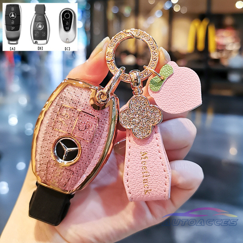 สมาร์ทกุญแจรถสําหรับ Mercedes Benz ACESG Class GLA CLA GLB CLE W169 W176 W177 W205 W206 W213 W223 W222 Remote Key Fob ผู้ถือ Protector