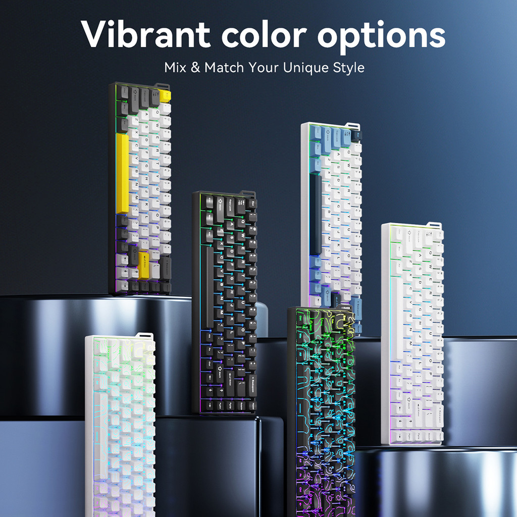 Ajazz AK680 V2 สวิตช์เชิงกล Esports คีย์บอร์ดแบบมีสายสวิตช์แม่เหล็ก 128K Scan Rate เกมพีซีแบบกําหนดเ