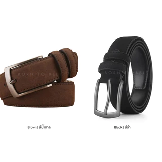 BIG Size เข็มขัดผู้ชาย BorntoBelt เอวใหญ่พิเศษ หนังกลับ เข็มขัดใส่ทำงาน เข็มขัดคนอ้วน สายกว้าง 3 CM