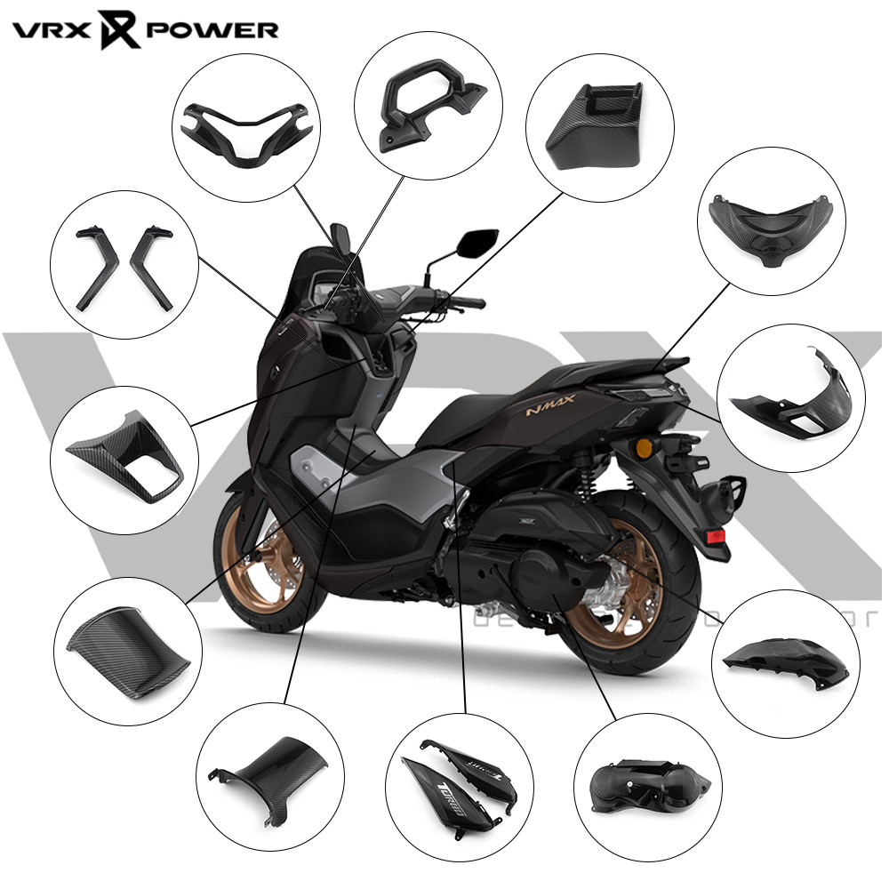 สําหรับ YAMAHA NMAX155 v3 2025 รถจักรยานยนต์ Fairing Body Kit Visor แผงฝาครอบถังน้ํามันเชื้อเพลิงด้านหลังไฟท้ายฝาครอบรูปแบบคาร์บอนไฟเบอร์