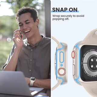 กระจกนิรภัย PC / TPU กรณีอุปกรณ์ปกป้องหน้าจอ for iWatch Apple Watch Ultra/SE 3 2 Series 11 10 9 8 7 6 5 49 45 46 42 44มม
