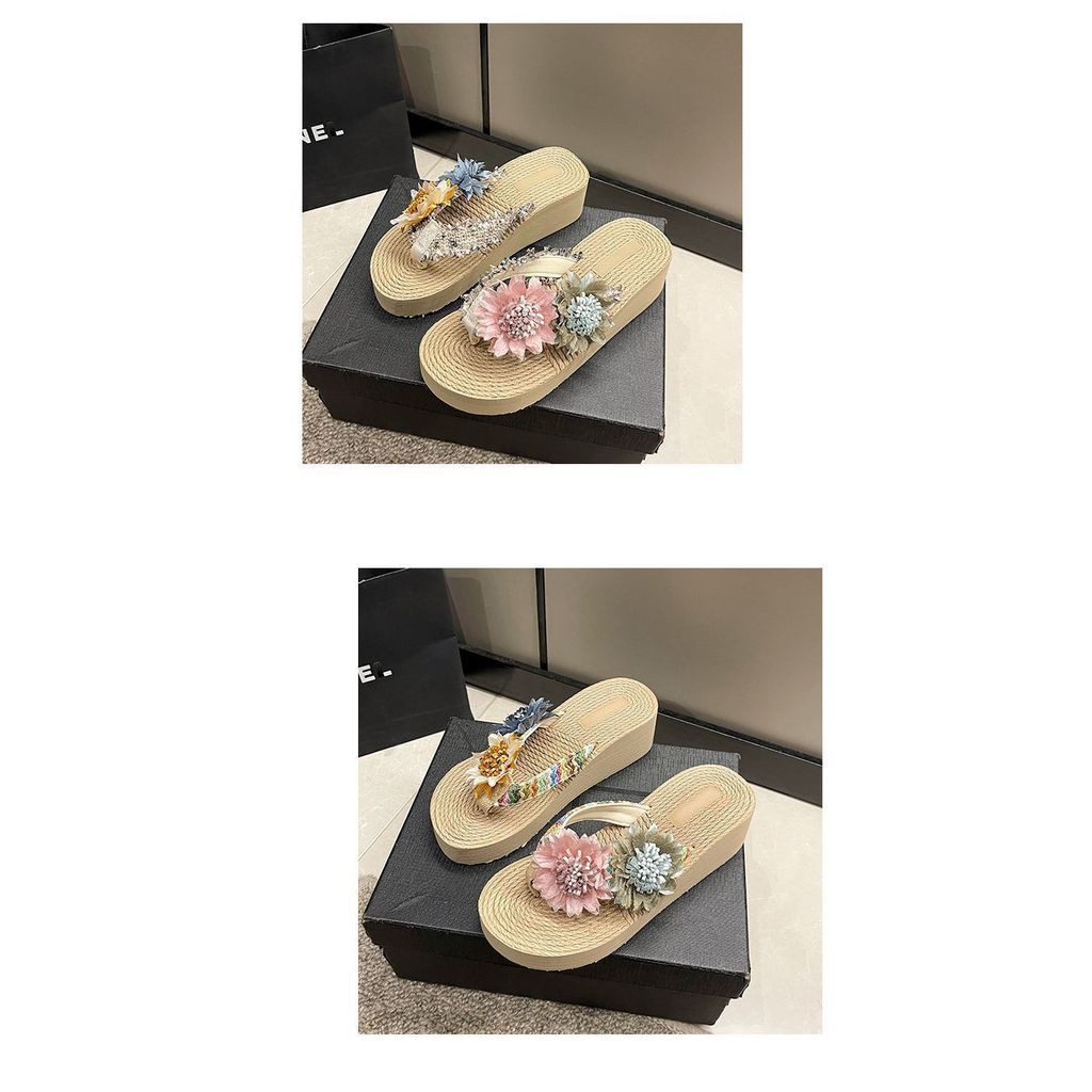 รองเท้าแตะผู้หญิง Soled เพิ่มความสูง เหมาะสำหรับการพักผ่อนที่ทะเลและสวมใส่งานประจำวัน - รูปที่ 7