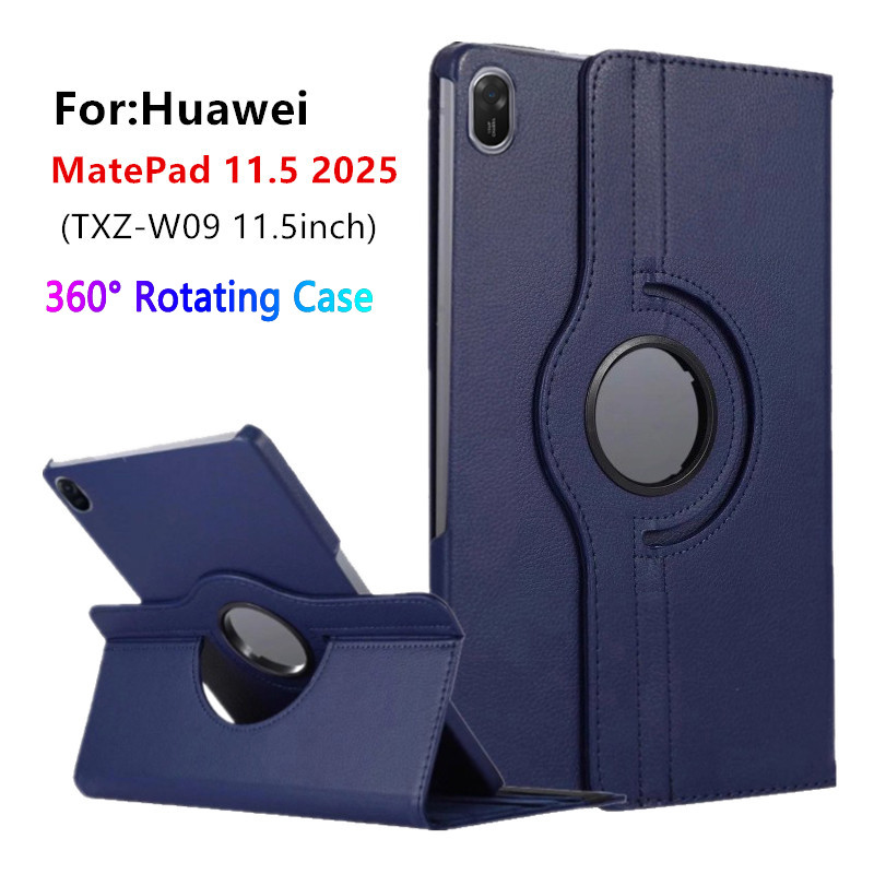 สําหรับ Huawei MatePad 11.5 2025 TXZ-W09 แท็บเล็ต 360 หมุนสมาร์ทขาตั้งหนัง PU Funda Matepad 11.5 Pap