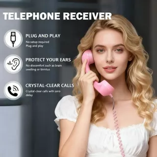 ALPIN โทรศัพท์ Handset, Type-C โทรศัพท์สไตล์ตัวรับสัญญาณจับโทรศัพท์พื้นฐาน, สายฟรีพร้อมไมโครโฟน Handset