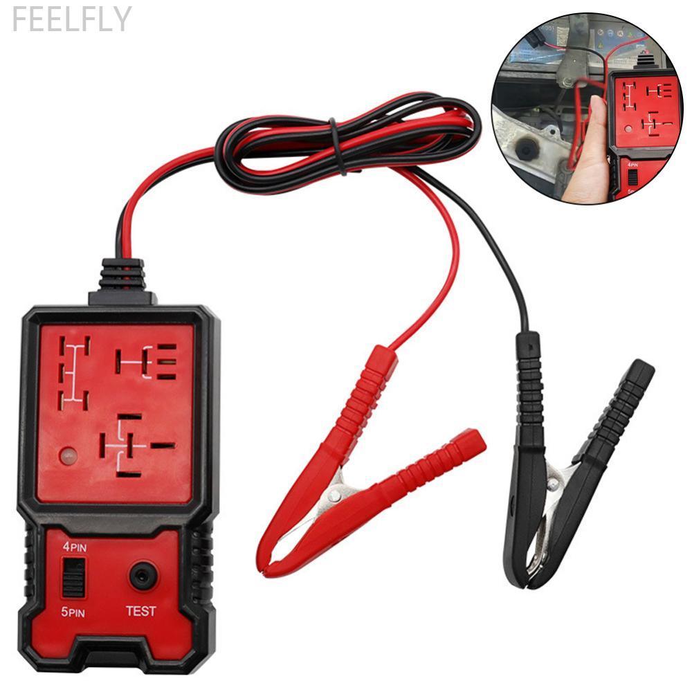 FEELFLY Universal 12V รถรีเลย์เครื่องทดสอบแรงดันไฟฟ้ายานยนต์เครื่องทดสอบรีเลย์อิเล็กทรอนิกส์ LED ไฟแ