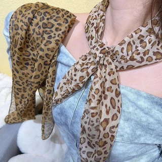 Miss_J พร้อมส่งจากกทม🎀 Y2k Headscarf ผ้าโพกศีรษะแฟชั่นลายเสือดาวย้อนยุคอเมริกัน