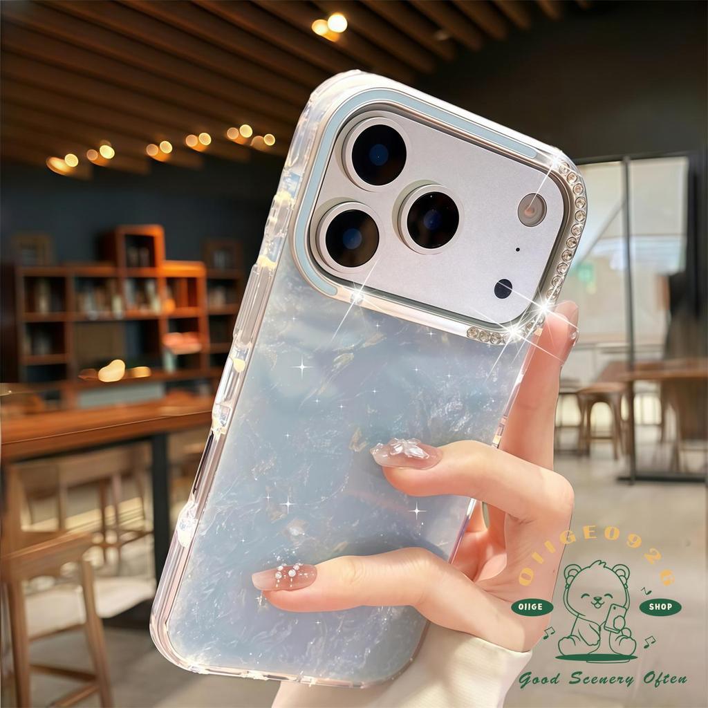 เคส iPhone17 Air กระเป๋าเพชรลายหินอ่อนเคสโทรศัพท์ iphone17 Pro Max16 15 14 13 เคสสําหรับ iPhone เคสซิลิโคนนิ่ม TPU กันกระแทก - รูปที่ 5