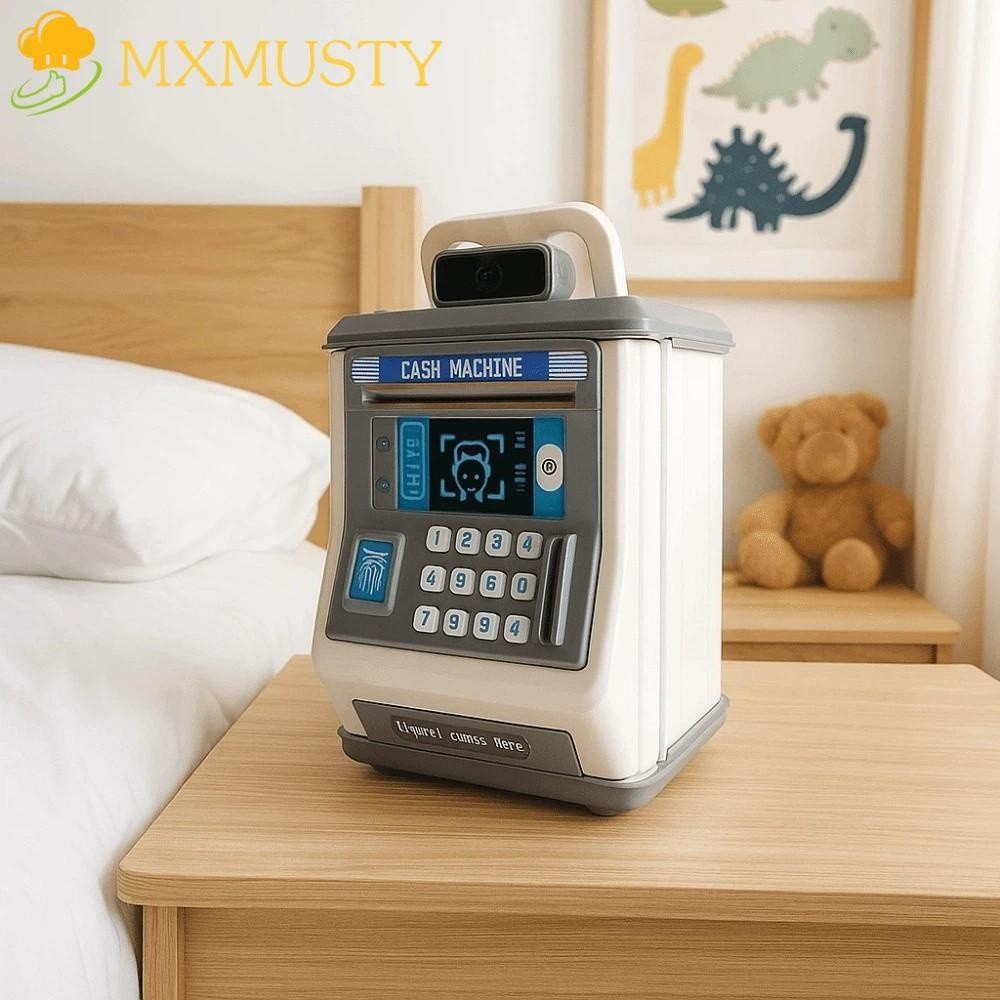 MXMUSTY Kids Silver Container Password Lock Plastic Piggy Bank Large Capacity Educational Toy Finger