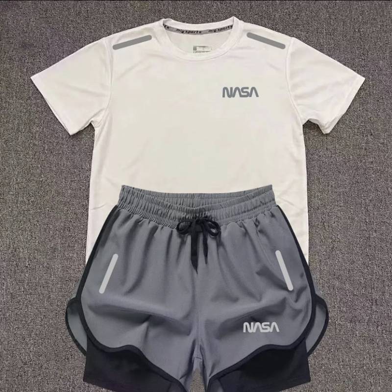 New Running Men's Sport Suit Marathon Professional Summer Short Sleeve Shorts Equipment Quick Dry Tr