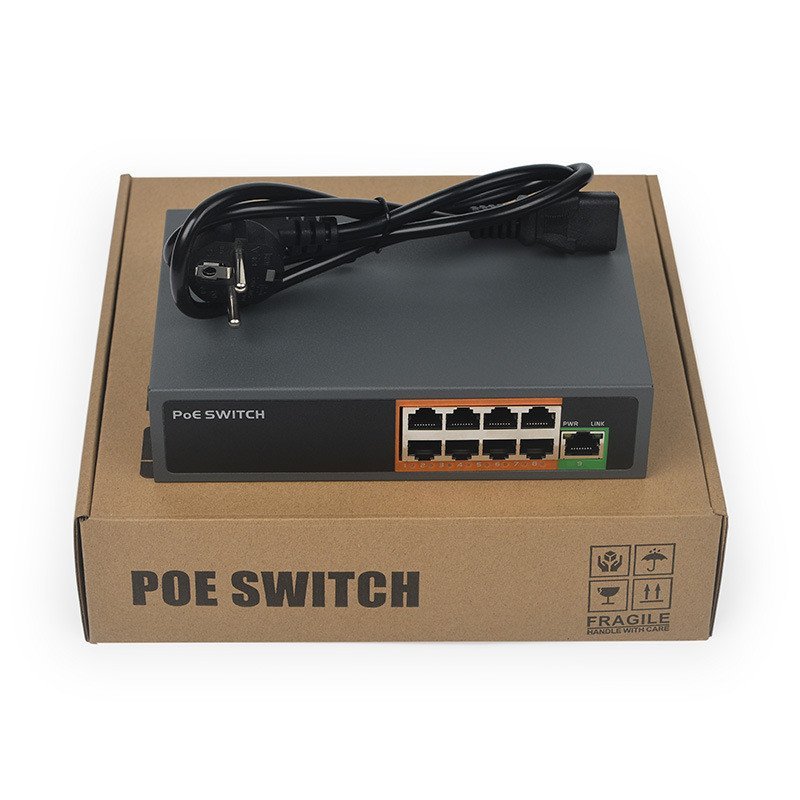 PYD901D 8+1 พอร์ตมาตรฐานแห่งชาติ 48V 250m VLAN POE Switch