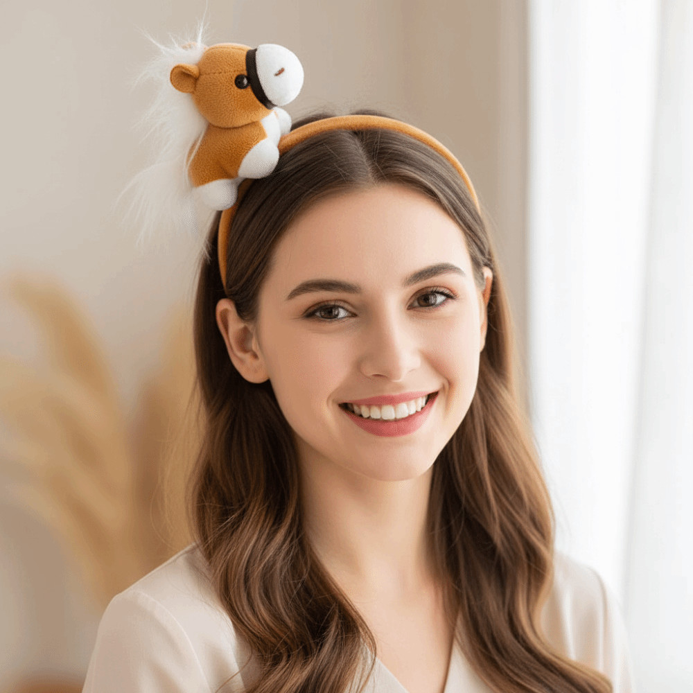 ที่คาดผมปีใหม่ ห่วงผมม้ามาสคอตสีแดง หมวกทรงการ์ตูนน่ารัก - รูปที่ 5