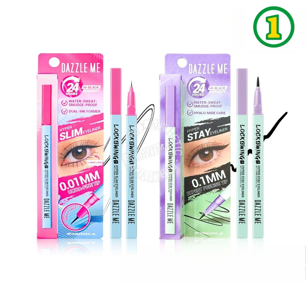 DAZZLE ME แดซเซิล มี ล็อค & วิงค์ อายไลเนอร์ Dazzle Me Lock & Wing Hyper Slim / Hyper Stay Eyeliner 