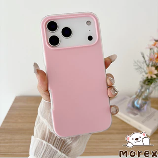 เหมาะสำหรับ IPhone 17 12 15 13 11 16 14 Pro Max XR X XS Max 15 7 8 Plus กรอบรูปเทรนดี้ 2 in 1 สีเจลลี่ เคสนิ่มกันกระแทก