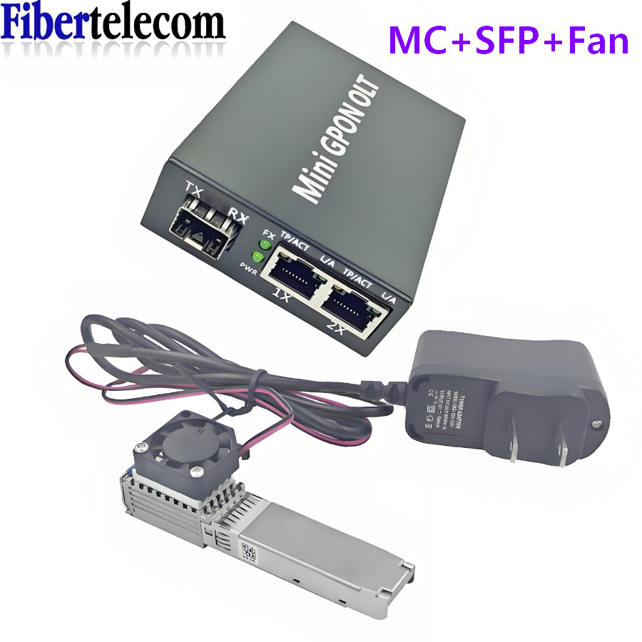 โมดูล Micro GPON OLT Stick Mini OLT Plug and Play รองรับ 32 ONUs พร้อมพัดลมระบายความร้อน