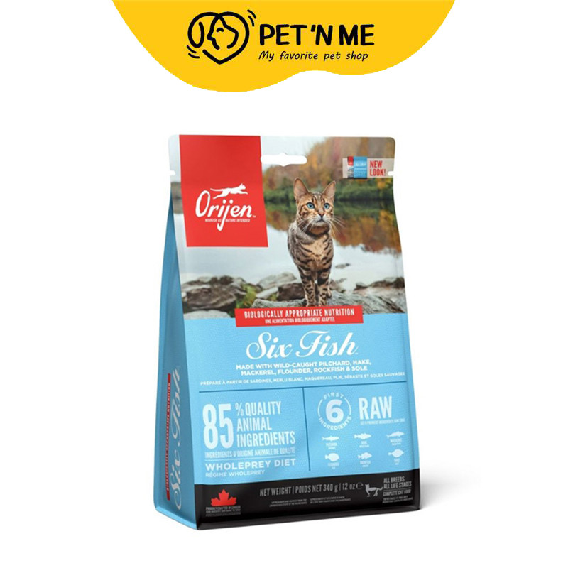 [จัดส่งจากคลัง] Orijen Six Fish โอริเจน อาหารเม็ด สำหรับแมวทุกช่วงวัย สูตรปลา 6 ชนิด 340 g [00649922