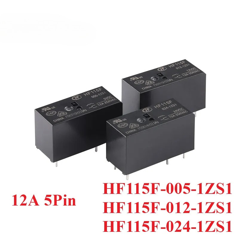 รีเลย์กําลังสูง 2 ชิ้น/1 ชิ้น 12A HF115F HF115F-005-1ZS1 HF115F-012-1ZS1 HF115F-024-1ZS1 DC 5V 12V 2