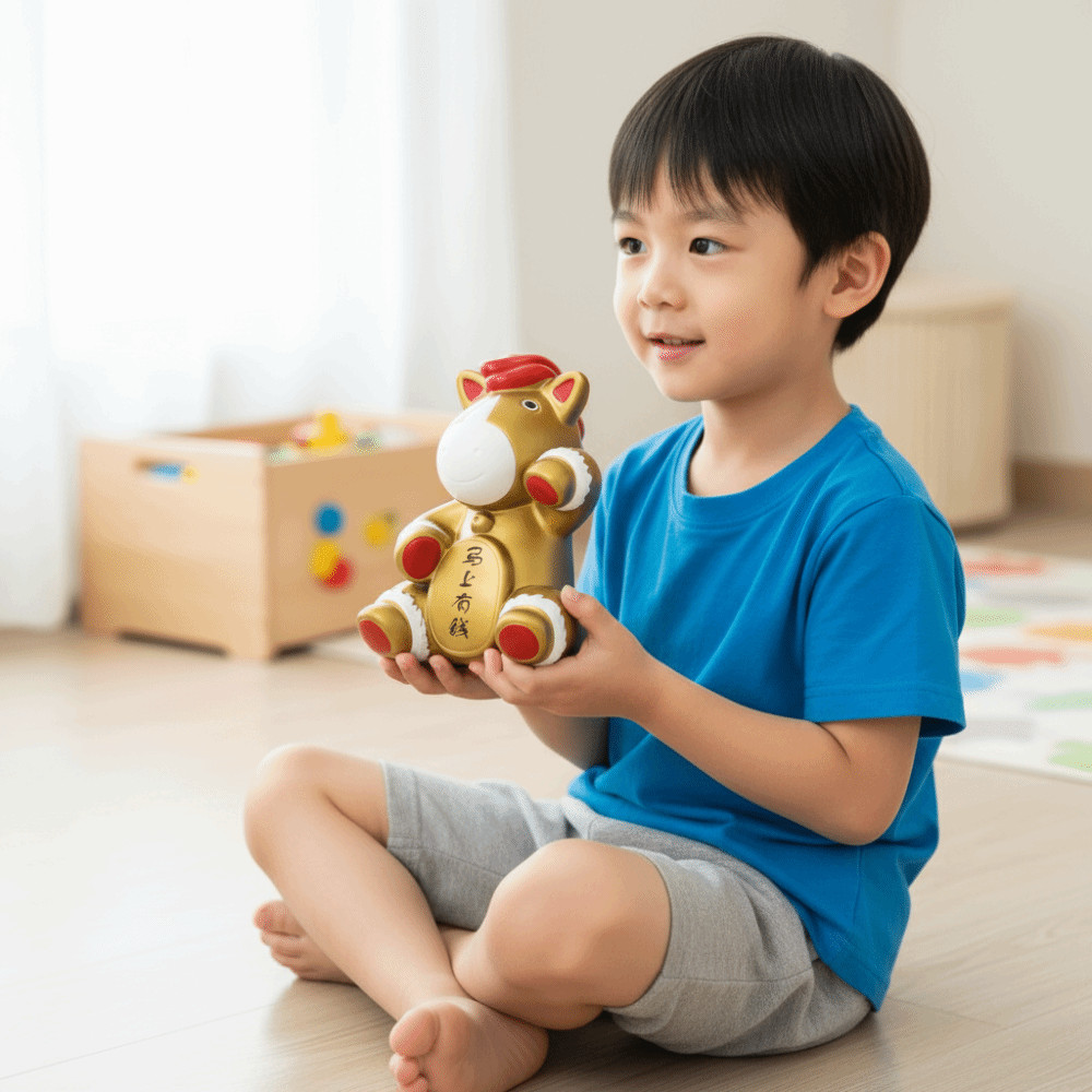 เซเว่นโฮม3จ กระปุกออมสินม้า, โชคดีสัตว์ม้าขวดเงิน, เครื่องประดับตกแต่งราศีธีมทองกล่องประหยัดเหรียญงานรื่นเริง