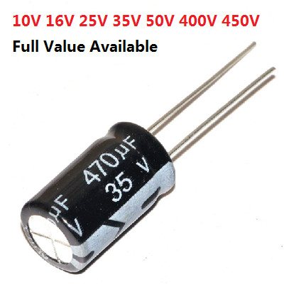 20PCS 35V 470uF อลูมิเนียม Electrolytic Capacitor 4V 10V 16V 25V 35V 100UF 220UF 330UF 470UF 680UF 1