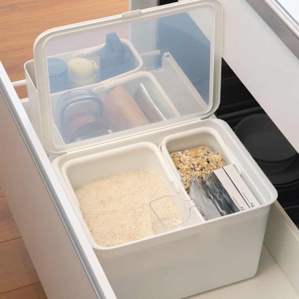 Omocha | (Like it Japan) Pantry stock case with inner tootes กล่องข้าวสาร กล่องเก็บสต็อก แบบมีช่องด้านใน