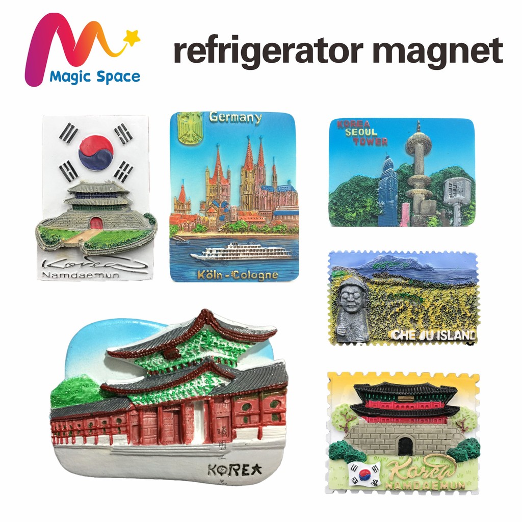 Seoul Landmark แม่เหล็กติดตู้เย็นเรซิน 3 มิติ – ของที่ระลึกแม่เหล็กนูนที่สร้างสรรค์