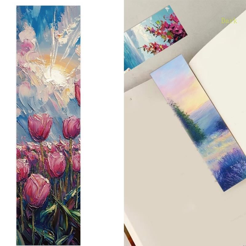 Dark Scenic Art Pattern Bookmarks Reading Aids for Book Lover Paper Book Markers