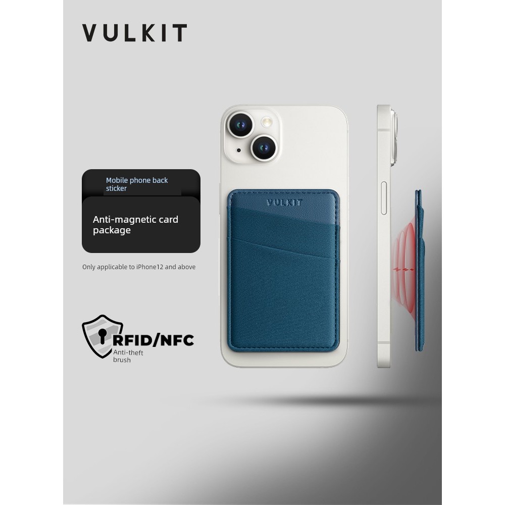wallet magsafe magsafe card Vulkit สไตล์ใหม่ Magsafe Magnetic Phone Back Sticker Card Holder เหมาะสํ