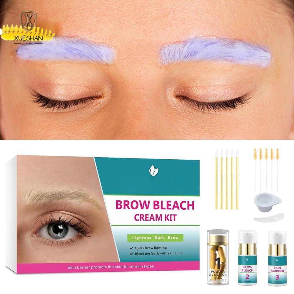 XUESHAN Brow Lightening Kit, Eyebrow Bleach Quick Brow Bleach Kit, Hot No Drip ใช้งานง่าย 5 แอพพลิเค