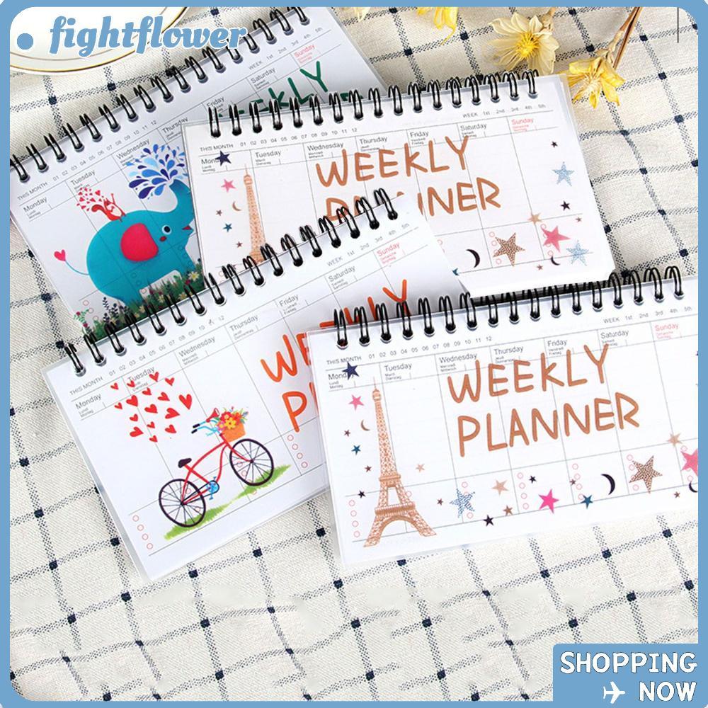 FIGHT Weekly Planer Diary Student Portable Coil Up-turning