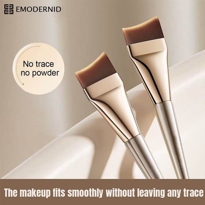 แปรงรองพื้นไร้รอย Fishtail Crescent Foundation Brush แปรงมาส์กหน้า Widened-em