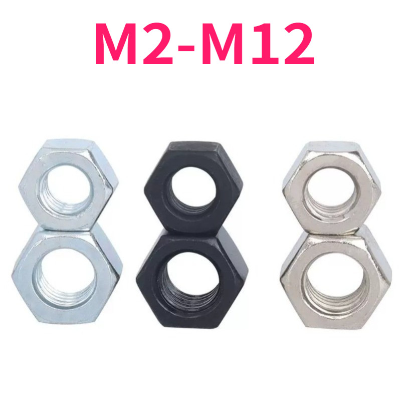 White Zinc/Nickel Plated/Black Nickel Hex Nuts M2-M12 999-MB