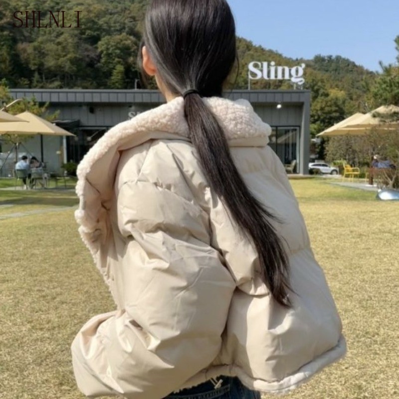 แจ็คเก็ตสไตล์อินผู้หญิง ทำจากเนื้อแกะและขนสัตว์ มีปกฝรั่งเศสสีทึบ เหมาะสำหรับฤดูใบไม้ร่วงและฤดูหนาว ราคา ถูกที่สุด ดีลบีเคเค แกลเลอรีภาพที่ 6