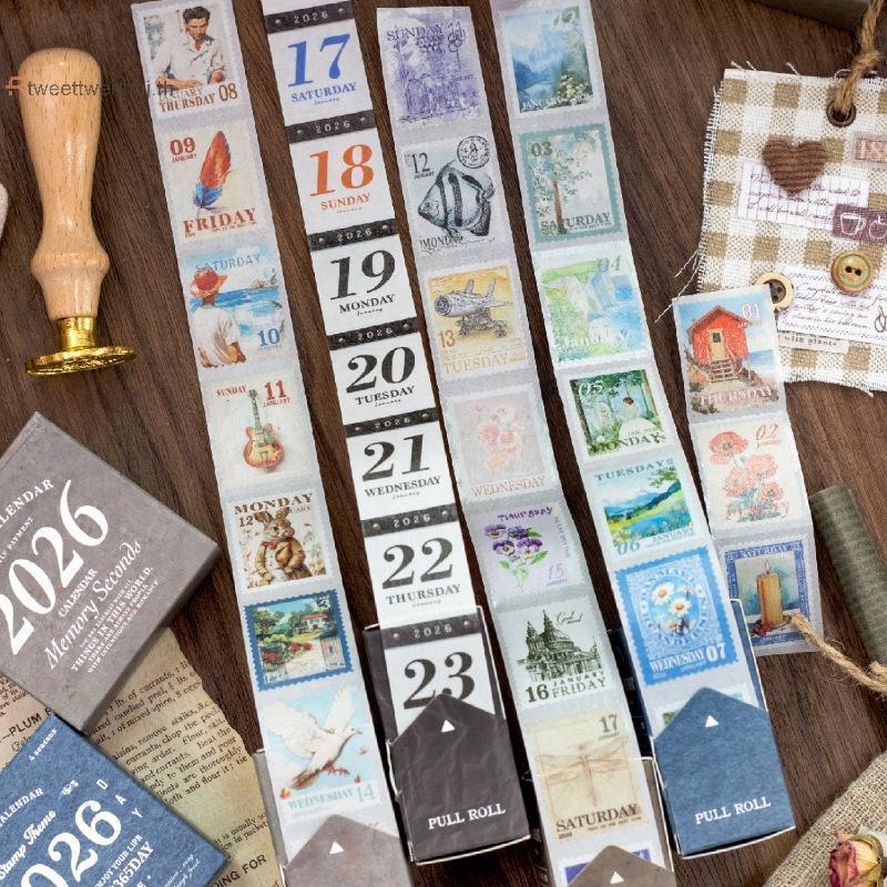 Tw Journal GO 365pcs Vintage 365 วันชีวิตทุกวัน Washi สติกเกอร์เทปสําหรับ Collage Junk Journal Plann