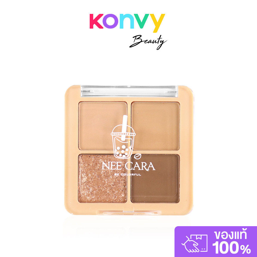 NEE CARA Mini Fruit 4 Shades Eyeshadow Palette 8g #01 นี คาร่า พาเลทอายแชโดว์ผลไม้ 4 เฉดสี. ราคา ถูกที่สุด ดีลบีเคเค แกลเลอรีภาพที่ 4