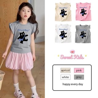 SweetKids พร้อมส่งจากกทม🌸เสื้อยืดเด็กผู้หญิง🍓คอกลมเด็กแขนสั้น ผ้านุ่มสบาย พิมพ์น่ารัก เสื้อผ้าฤดูร้อน ระบายอากาศได้