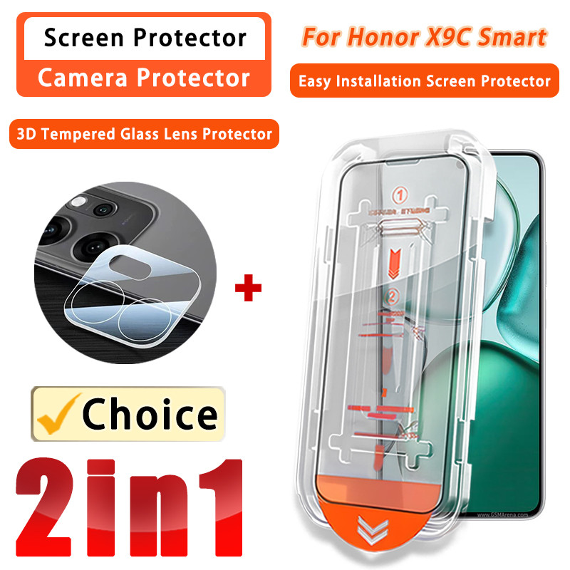 2 IN 1 ฟิล์ม Honor X9C สมาร์ท HD ฟิล์มกระจกนิรภัยสําหรับ Honor X9C สมาร์ท X9D X7D X7A X7B X7C X8A X8