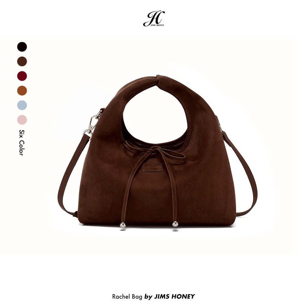 JIMS HONEY - RACHEL BAG - SLING BAG HAND BAG SHOULDER WOMEN COQUETTE BAG RIBBON BAG SUEDE BAG GLOSSY
