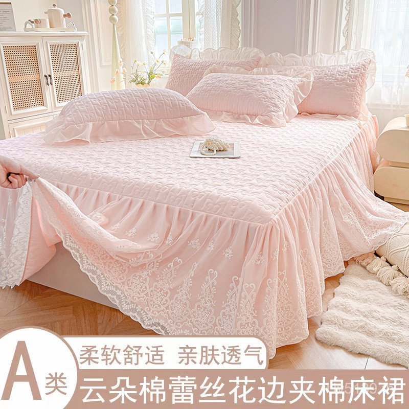 กระโปรงลายเจ้าหญิง สไตล์ฟAIRy สำหรับ.ins ผลิตจากผ้าปูที่นอนหนานุ่ม พร้อมตกแต่งลวดลายละเอียด