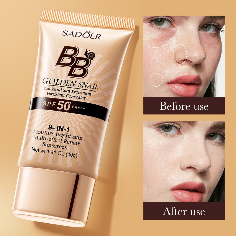 All English SADER Golden Snail Sunscreen BB Cream Foundation Repairing Concealer Cream