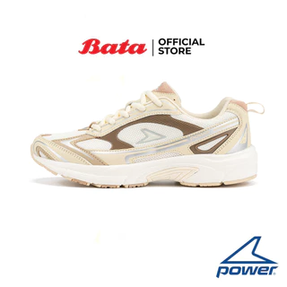 Bata บาจา Power รองเท้าผ้าใบสนีคเกอร์แบบผูกเชือก สำหรับผู้หญิง รุ่น ZETA RELIC สีเบจ รหัส 5288180