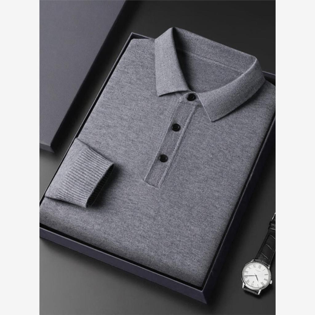 sweater ผู้ชาย สเวตเตอร์ ปี2025เสื้อสเวตเตอร์ขนแกะหนาพิเศษสำหรับวัยกลางคนและผู้สูงอายุเสื้อสเวตเตอร์