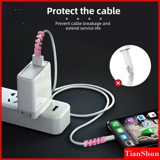 [ขายส่ง] 2 ชิ้นเกลียวม้วนสายเคเบิลข้อมูลสายหูฟังสายชาร์จสายไฟ Saver Protector กรณีฝาครอบ