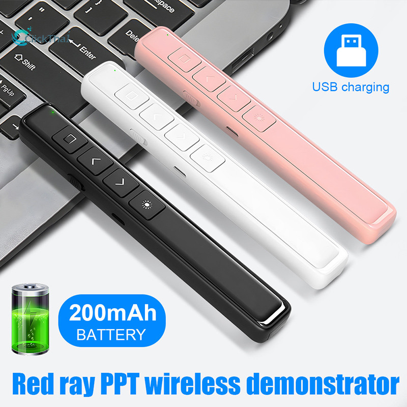 2.4ghzWirelessClickerUSB รีโมทคอนโทรลพลิกปากกาสําหรับสํนักงานPPT Presenterปากกาควบคุมระยะไกลไร้สายปากกาพลิกเลเซอร์อัจฉริ